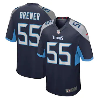 mens nike aaron brewer navy tennessee titans game player je